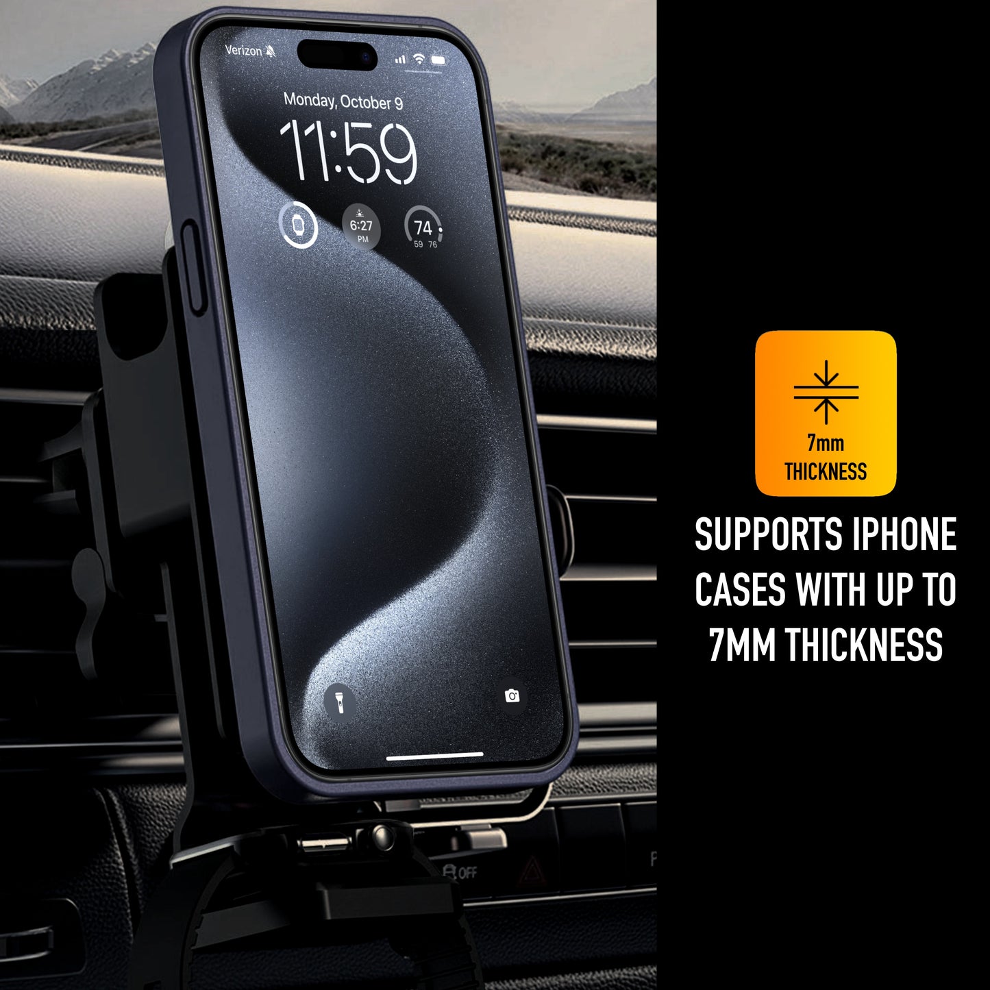 Ultraskull 3 in 1 Wireless Charging Mount for Cars Compatible with iPhones, Airpods and Apple Watch